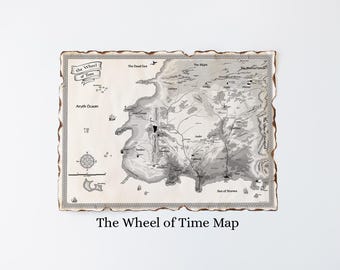 The Wheel Of Time World Map, Fan Art Inspired by popular fantasy books, Room Decor