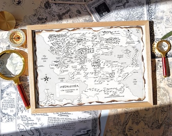 World of Midkemia: Die Riftwar Cycle Map, Raymond E. Feist, Fantasy Wandkunst, Geschenk für Bücherwürmer