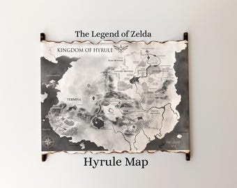 ハイラル王国の地図プリント、焼けた縁のゼルダアート - Etsy 日本