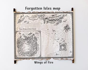 Forgotten Isles Map Scroll: Wings of Fire Inspired Dragon Art