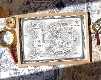 Fantasy Pyrrhia Map: Wings of Fire Inspired Dragon Art, Bookish Gift, Room Decor