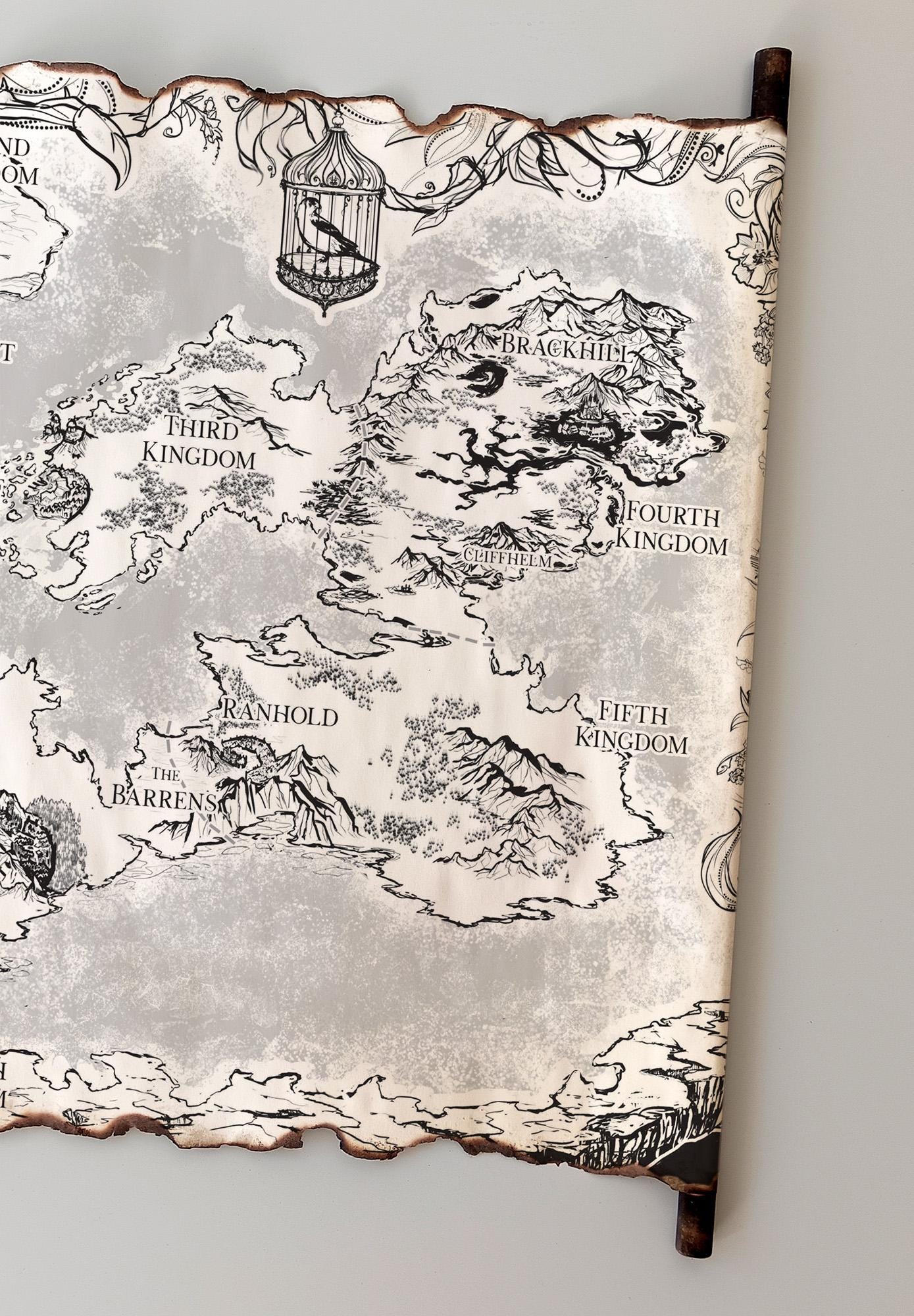 Map of Orea - Handmade Scroll, Best Gift for Book Lovers, the Plated ...