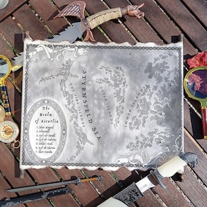Mapa de A Tide of Black Steel en pergamino hecho a mano, mapa de Age of Wrath, mapa de libros, mapa de fantasía, regalo para amantes de los libros, mapa de ficción - ENVÍO GRATIS