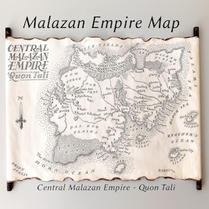 Mapa del Imperio Malazano Central - Pergamino hecho a mano - ENVÍO GRATIS, Mapa del Imperio Malazano, Mapa del Libro de los Caídos de Malazano, Mapa del Libro de Quon Tali