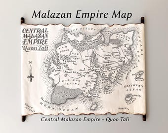 手作りの巻物に描かれた中央マラザン帝国の地図：堕落者の書