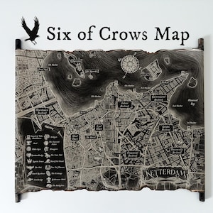 Six of Crows, carte de Ketterdam - parchemin fait main - livraison gratuite, la carte de Grishaverse, carte du Royaume tordu, meilleur cadeau pour les amoureux de Grisha