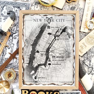 Shadowhunters New York City-karta, konst över benens stad