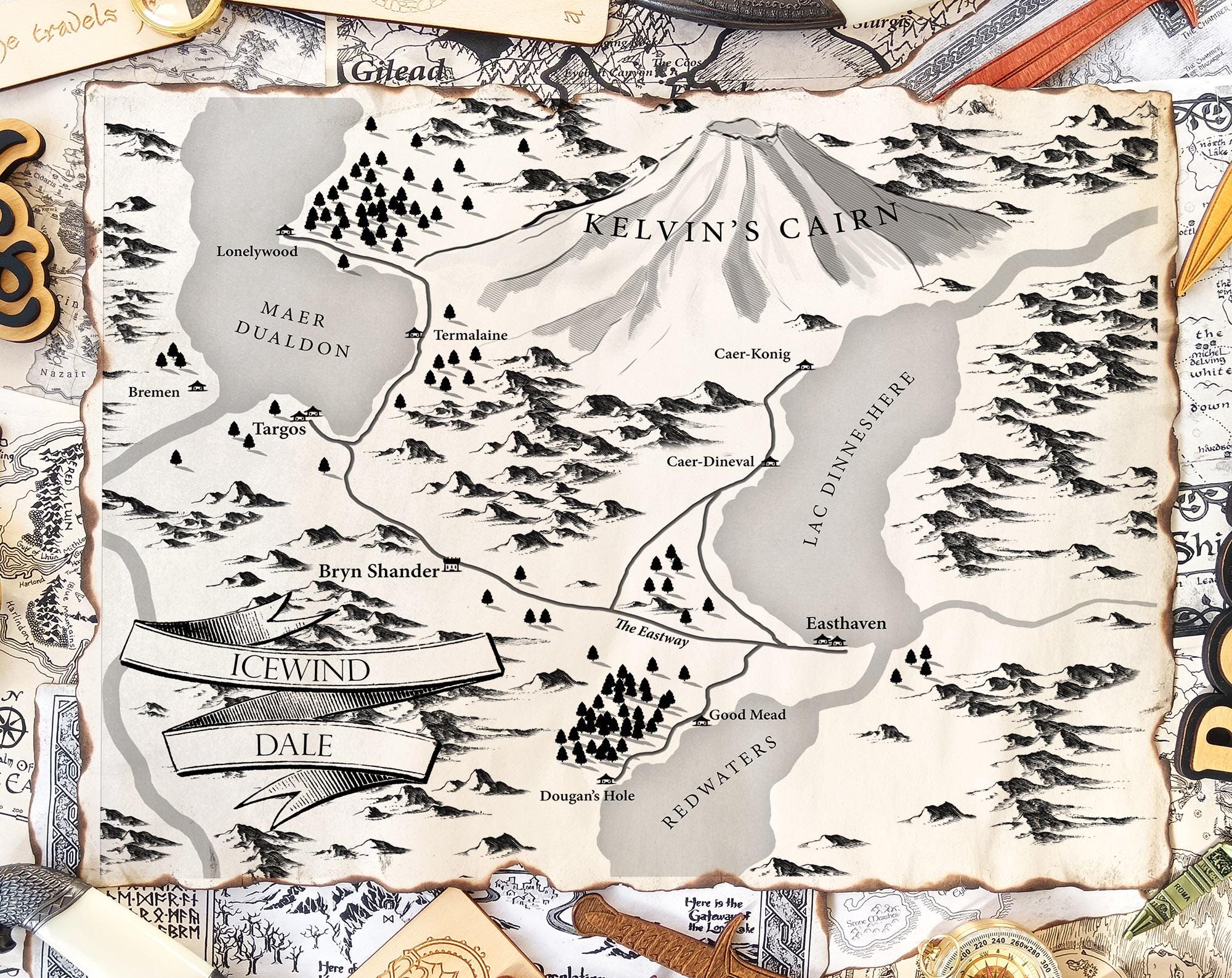 Map of Icewind Dale - Faerun, Dnd Art, Handmade Scroll, Dungeons ...