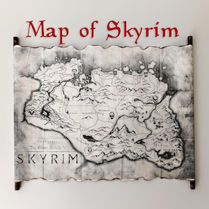 Mapa de Skyrim - Pergamino hecho a mano - The Elder Scrolls Skyrim la provincia más septentrional de Tamriel, The Elder Scrolls Fantasy Map, TES Mejor regalo