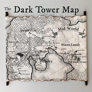 Mapa del Mundo Medio - Pergamino hecho a mano - ENVÍO GRATIS, Mapa de La Torre Oscura, Mapa del Fin del Mundo, Mapa del Mundo de Roland, Mapa del Pistolero, Todo el Mundo