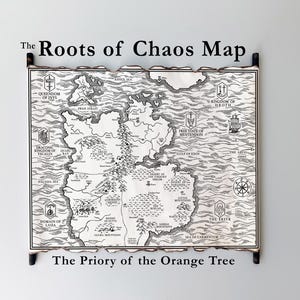 Mapa de Las Raíces del Caos - Pergamino Hecho a Mano, Mapa del Libro del Priorato del Naranjo, Mapa de Un Día de Noche Caída, Mapa de Fantasía, ENVÍO GRATIS