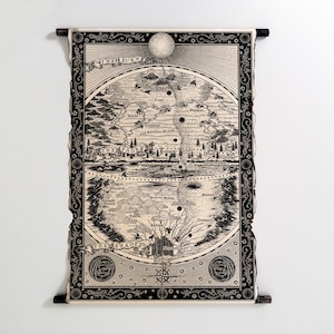 Mapa de Cuando la Luna Eclosionó - Pergamino hecho a mano, Mapa del libro de fantasía Moonfall, Mapa de La Balada de los Dragones Caídos, Regalo para amantes de la lectura, ENVÍO GRATIS