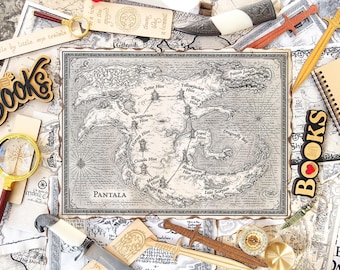 Mapa del continente de Pantala, pergamino hecho a mano: Arte de dragón inspirado en Alas de Fuego