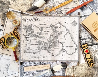 Empyrean Continent Map, FanArt Inspired by Fourth Wing & Iron Flame Fantasy World, Wall Art