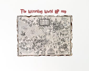 Wizarding World Map, HP Fan Art, Famous wizard school