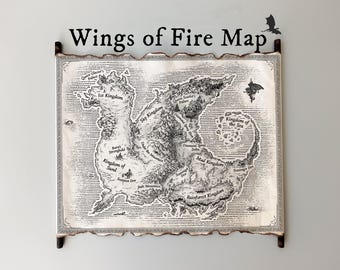 Pergamino del mapa de Pyrrhia: Arte de dragón inspirado en Alas de Fuego