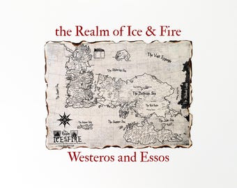 Westeros and Essos, the Realm of Ice & Fire World Map, Home Decor, Bookish Gift
