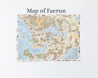 World of Faerun Map: Dungeons & Dragons, die Vergessenen Reiche