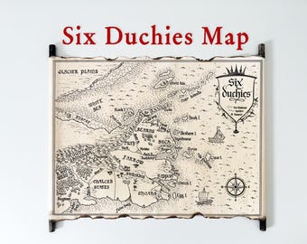 Six Duchies Map on Handmade Scroll: Realm of the Elderlings Art, Bookish Gift