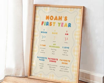 Its Fun To Be One Birthday Milestone Sign, Colorful 1st Birthday Sign, One Is Fun, Hand Drawn Gingham (Instant Download)