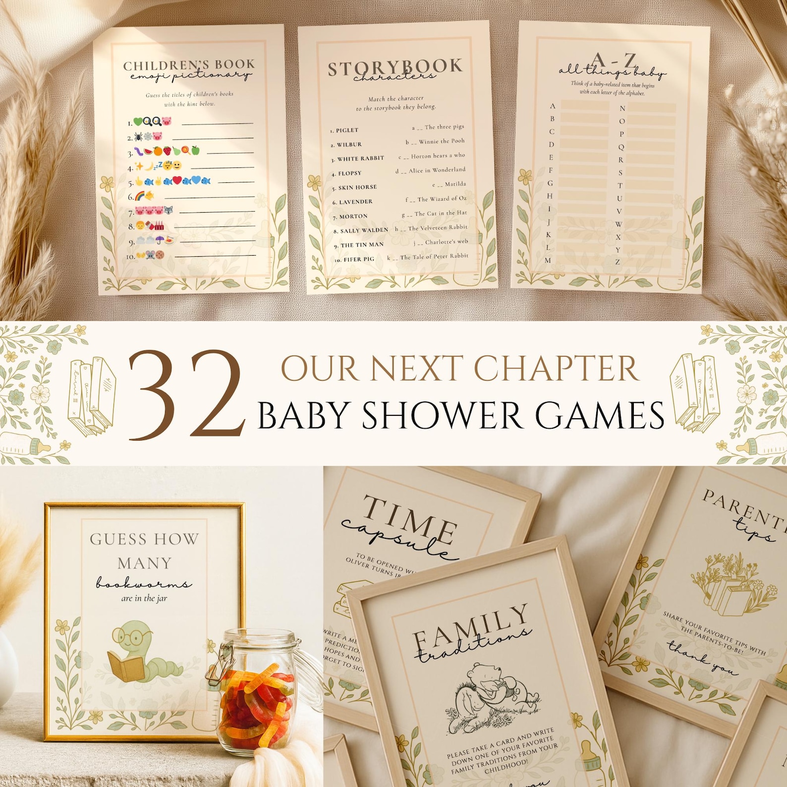 Our Next Chapter Baby Shower Games Bundle, A New Chapter Begins, Book ...