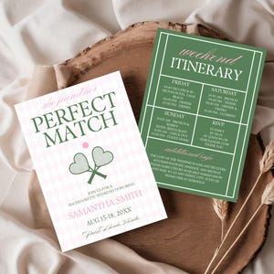 Perfect Match Tennis Bachelorette Weekend Invitation, Match Made in Heaven, Padel Pickleball Country Club Aesthetic, Instant Download