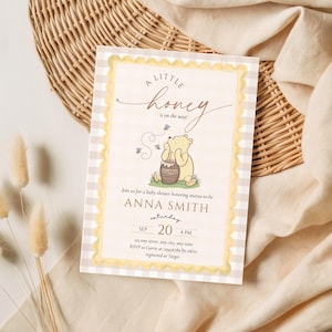 Winnie-the-Pooh Baby Shower Invitation, Little Honey Invite,Story Book Shower (Instant Download, Canva Template)
