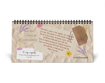Love Letters Collage Desktop Calendar | 2026 Desk Calendar, Monthly Grid