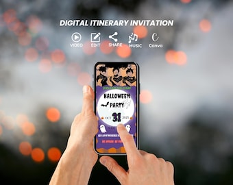 Wednesday Addams Halloween Party Digital Invite: Spooky Birthday Template (1080x1920)