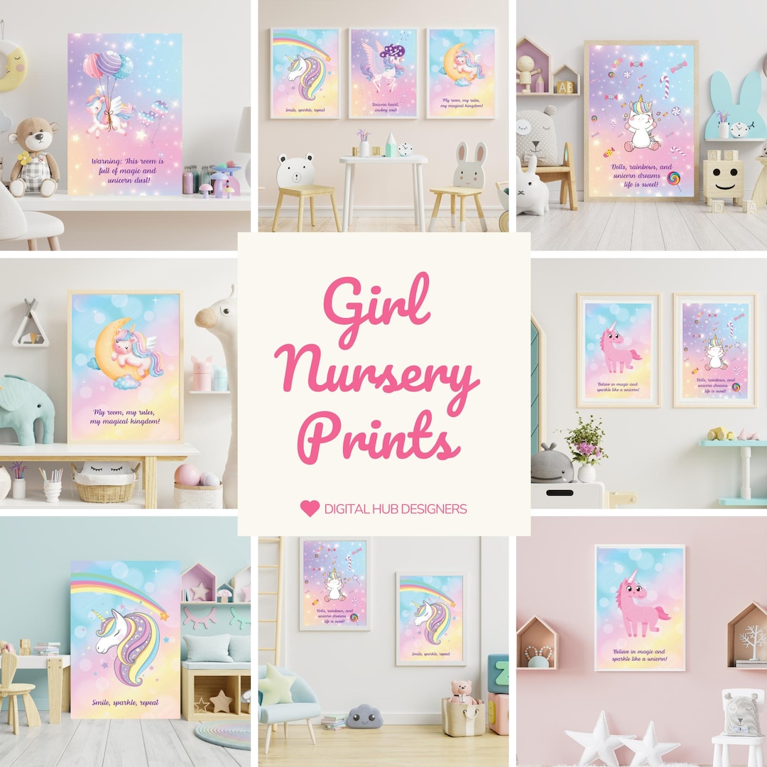 Girl Nursery Prints Set | Baby Girl Prints | Baby Prints | Cute Baby ...
