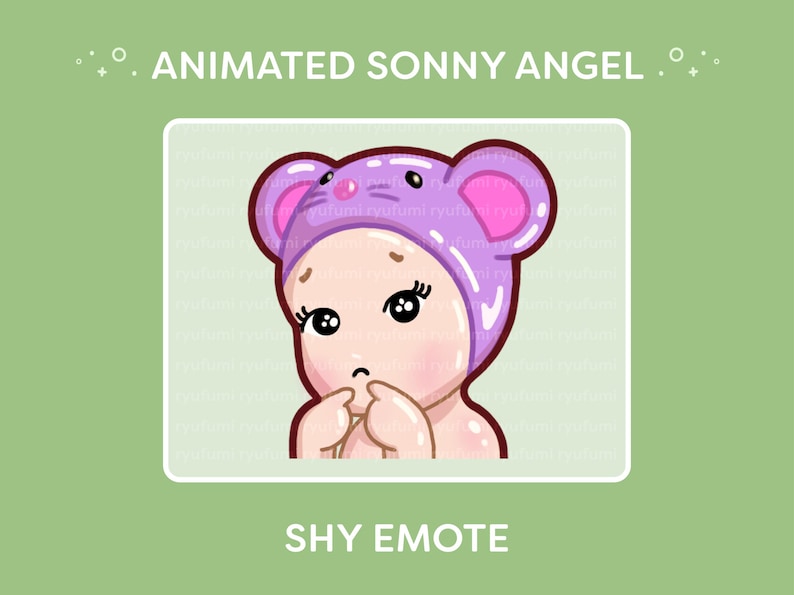 Animated Shy Sonny Angel Emote: Kawaii Twitch, Youtube & Discord (GIF ...