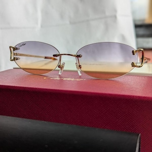 Sunglasses Cartier "C" Luxury Rimless Vintage style
