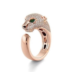 18K Yellow Gold Ring Panther Ring Jaguar Ring Tiger Ring Yellow Gold Ring Animal Ring Protection Ring Handmade Ring Gift ring Unisex ring