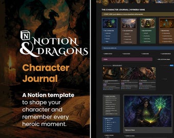 DnD Character Journal | Notion Template for Roleplay & Story-Driven Players