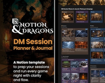 DnD Session Planner & Journal | Notion template for Dungeon Masters