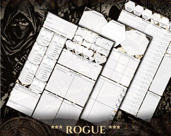 Rogue Character Sheet DnD 5e: 5-Page Printable PDF