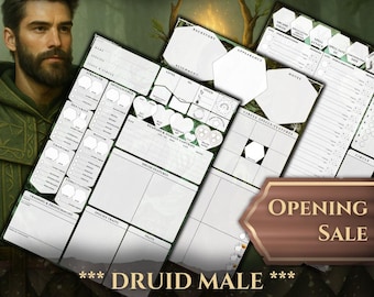 Druid Character Sheet DnD 5e: 6-Page Printable PDF