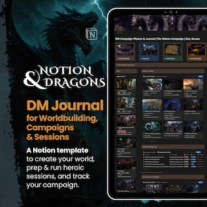 Dungeon Master Journal | DnD World Building | Notion | Dark