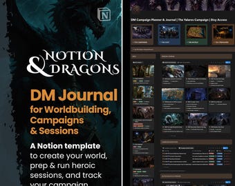 Dungeon Master Journal | DnD World Building | Notion | Dark