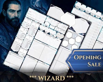 Wizard Character Sheet DnD 5e: 5-Page Printable PDF