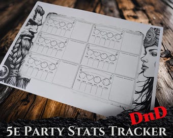 DnD 5e Party Stats Tracker: Dungeon Master PDF Tool