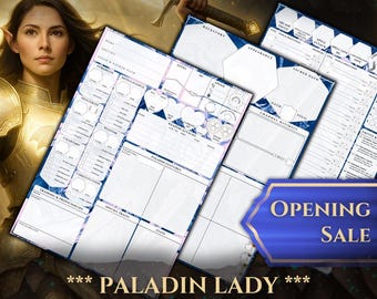 Paladin Character Sheet DnD 5e: 5-Page Printable PDF