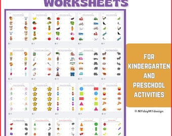 Printable Matching Worksheets | Kindergarten & Preschool Activity | Educational Learning Printables | Matching Activities for Ages 3-6