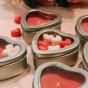 Heart Shaped candle, Tins candle gift, Valentines day gift, Birthday gift, gift favors, luxury candles, Mother&#39;s day gift