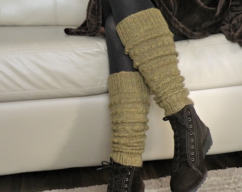 Wool Leg Warmers  Pilates socks Handmade Slouchy leg warmers Boot sleeve Long leg warmers Dance leg warmers Cozy knit cuffs