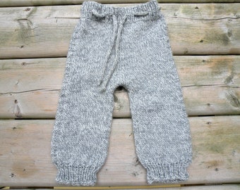 Unisex Baby Wool Pants Hand Knit Baby Wool Longies Knitted Infant Pants Baby Shower Gift Knit Baby Clothes size 6, 12, 18