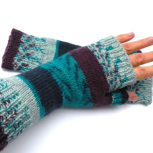 Hand Knit Wool Fingerless Long Gloves Arm, Hand, Wrist Warmers Texting, Computer, Driving Gloves Gift for her, Winter gloves, Gift for wife