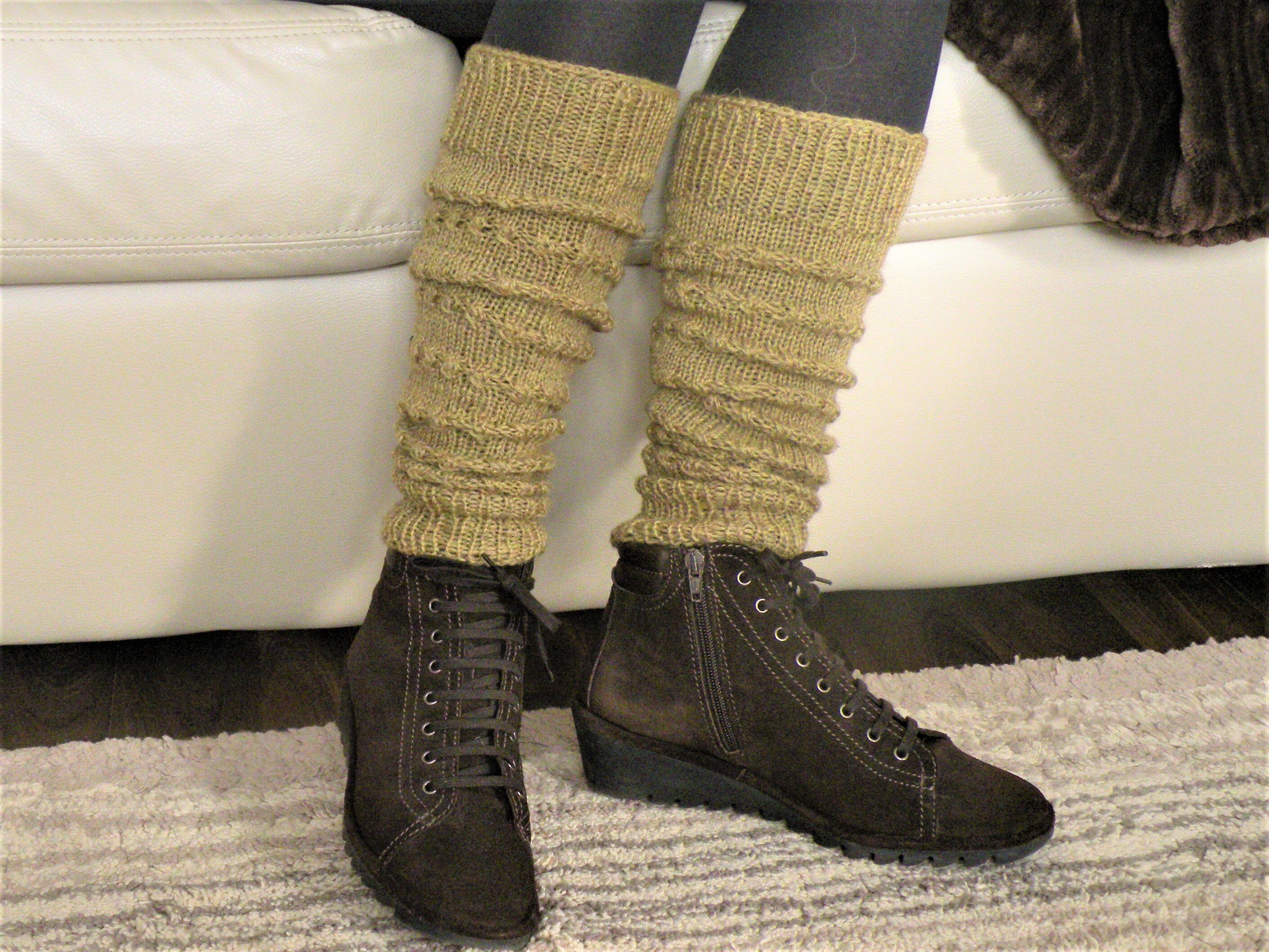 Wool Leg Warmers Pilates Socks Handmade Slouchy Leg Warmers Boot Sleeve Long Leg Warmers Dance