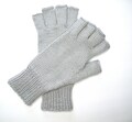 Wool Hand Knit Half Finger Gloves: Texting, Computer, Driving Gray Wrist  Warmers
