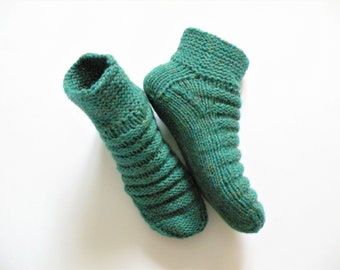 Cozy Wool Nylon Slippers Chunky Hand Knit Short Socks Womens House Winter Wool Slippers Socks, Gift for Her, Mother, Sister, Wife